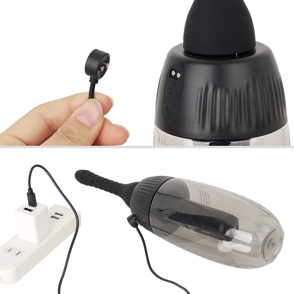 NEXUS製品共通のマグネット式USB-Cケーブルで充電します。フル充電までは約2.5時間、連続稼働は約30分です。