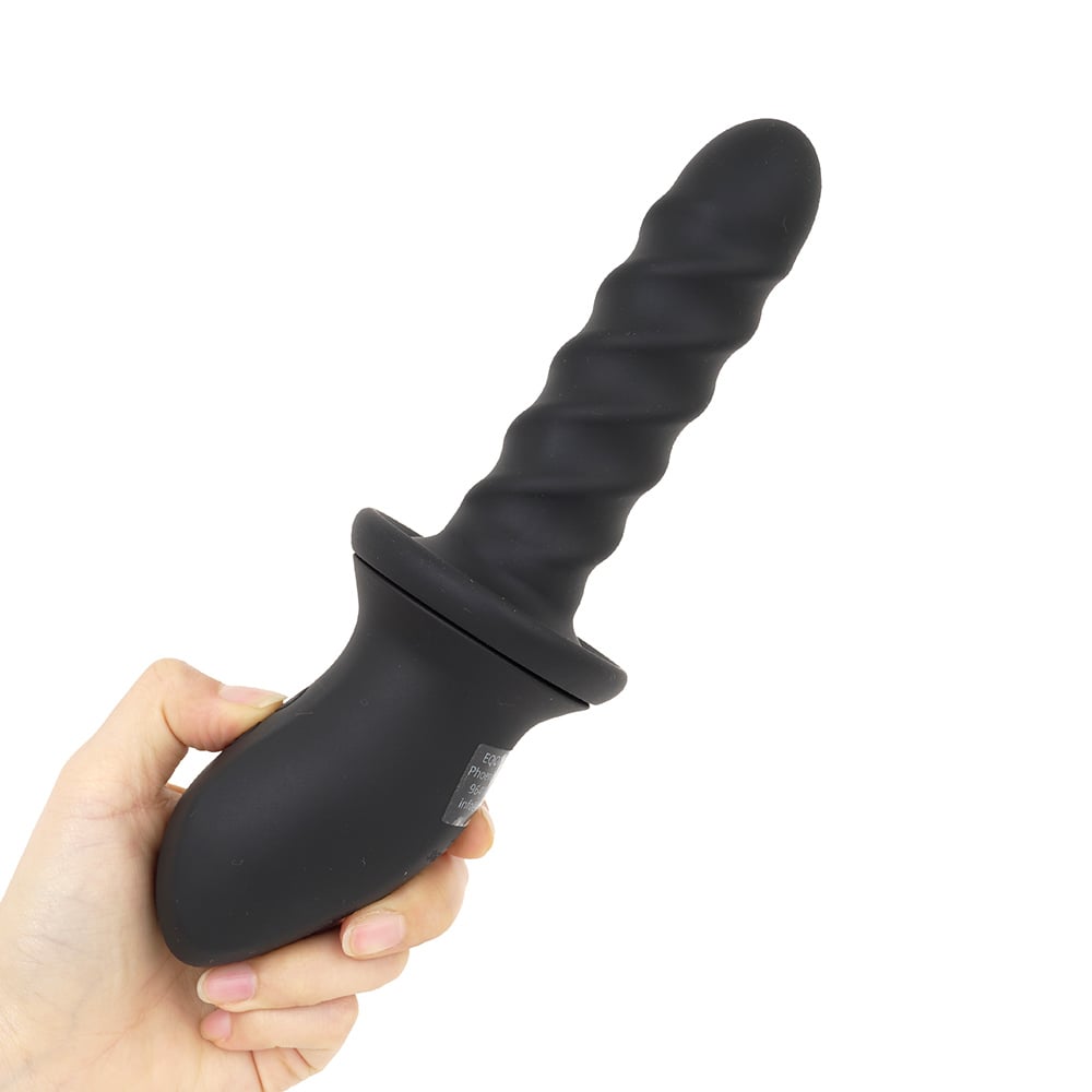 ネジ付きの壁掛けフックみたいなフォルムです。シャフトは鍔の付いたグリップから上の部分が上下に動きます。